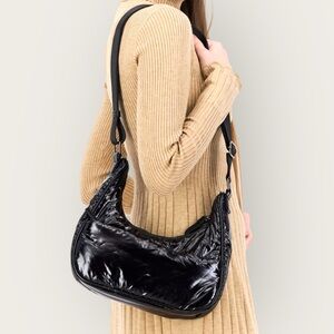 NWT Danskin Hudson Black Puffer Crossbody Shoulder Bag